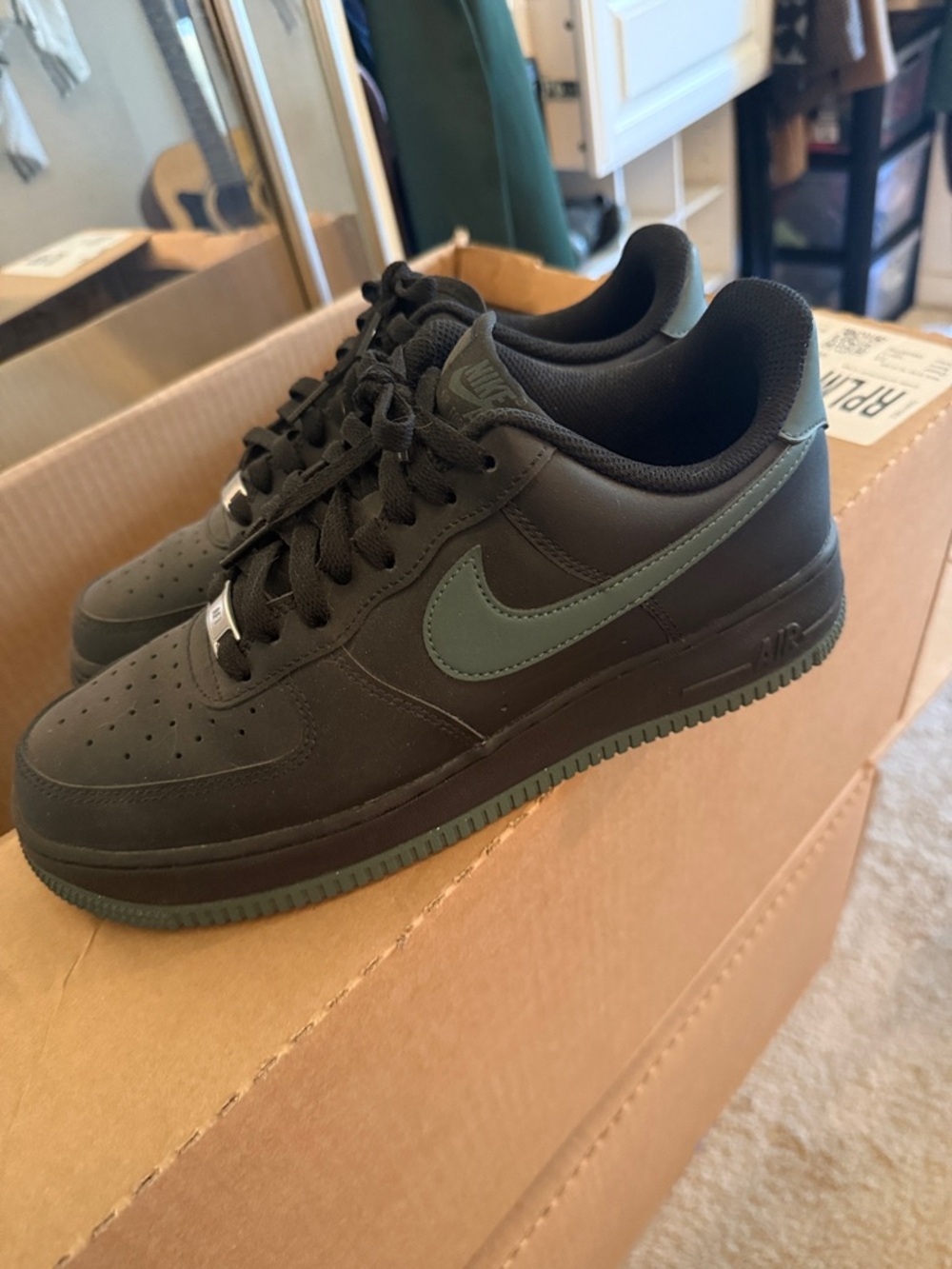 Nike Low-Top Sneakers in Black and Olive